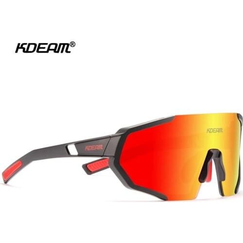 KDEAM Rimless Shield Mens Polarized Sunglasses Ultra-lightweight TR90 Frame Full-spectrum UVA/UVB Protection Glasses Cat.3