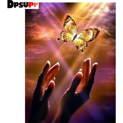 Dpsupr Full Square/Round Drill 5D DIY Diamond Painting "Butterfly fly " Diamond Embroidery Cross Stitch 3D Decor Gift D10