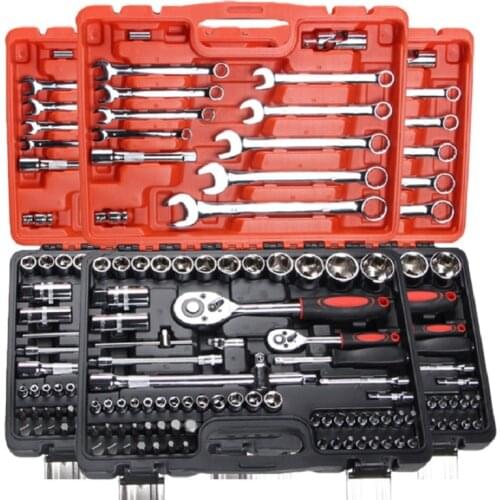 46/53/82pcs Hand Tools for Car Repair Ratchet Spanner Wrench Socket Set Professional Bicycle Car Repair Tool Kits