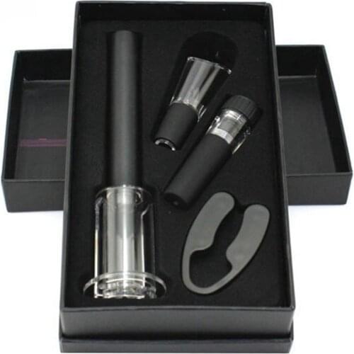 HOT-4 Pcs Wine Opener Set, Air Pressure Pump Bottle Opener Gift Box Includes Wine Opener Kit Vacuum Stopper and Wine Pourer To