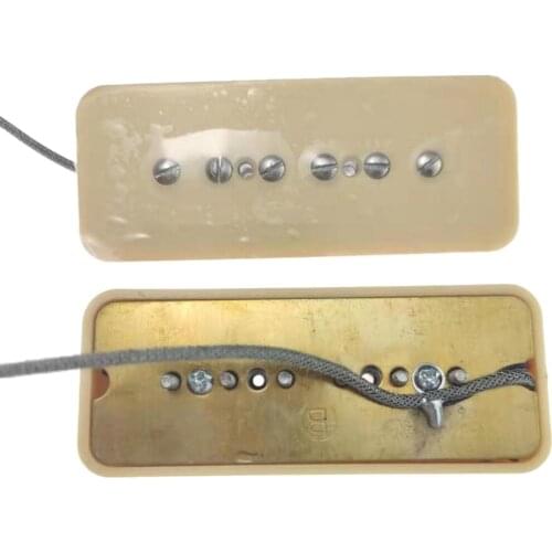 1 Set P90 Soapbar Single Coil Pickup Bridge Neck for 6 Strings Electric Guitar Replacements