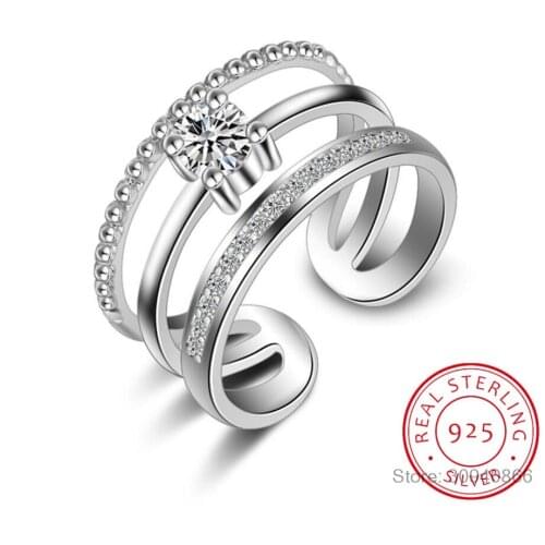 New Arrival 925 Sterling Silver Three Retro Rings for Women Jewelry Fashion Open Adjustable Finger Ring Free Shipping