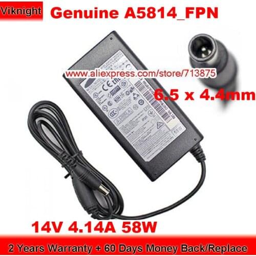 Genuine A5814_FPN 14V 4.14A AC Adapter A5814_FPNAW for Samsung HW-J6000R HW-J6500 SOUNDBAR S32E590C Monitor Power Supply