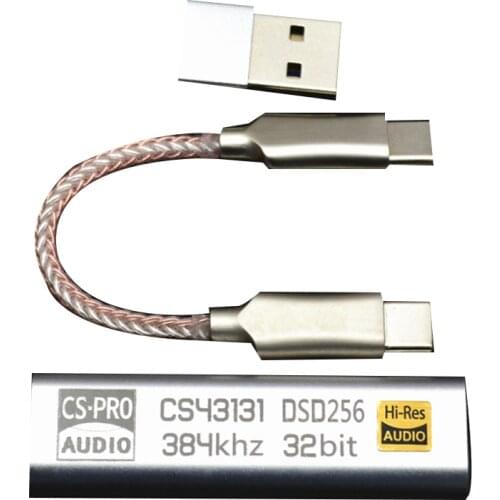 TYPE C to 3.5MM DSD256 for iPhone&Android Headphone Amplifier Adapter DAC Portable USB Cirrus Logic Hifi Ios Win10 Pc