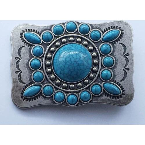 Popular Western Turquoise Buckle with Good Plating Suitable For 4cm Width Belt