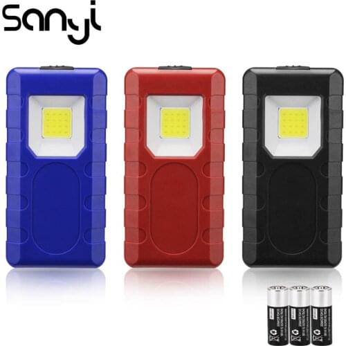 SANYI Mini Portable Lighting with Magnetic Clip Flashlight Torch by AAA Battery for Hunting Camping Night Fishing