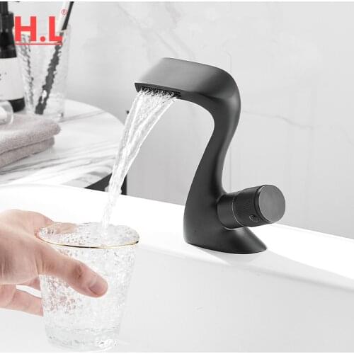 Brass Basin Faucets Modern Bathroom Mixer Tap Brass Grey Washbasin Faucet Lavotory Faucet Elegant Crane For Bathroom