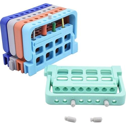 8 Holes Sterilizable Endo Files Block Memory & Measuring Function Dental Drills Holder