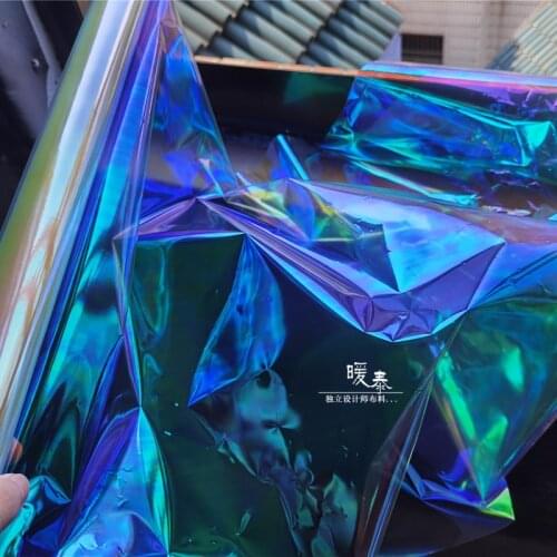 New Thin Reflective TPU Fabric Waterproof PVC Plastic Film DIY Raincoat Coat Clothes Bags Background Decor Designer Fabric