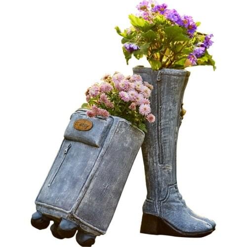 Creative Personality Cowboy Boots Flower Pot Succulent Plant Garden Decoration Outdoor Courtyard Gardening Balcony Decorations