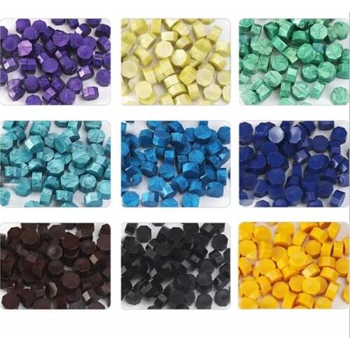 100 Pcs Octagon Sealing Wax Beads Stamp Sealing Wax Seal Vintage Wax Seal Stamp Bead For Envelope Wedding Wax Seal Spoon