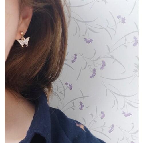 12 pair/ lot fashion jewelry gold metal acrylic cute butterfly earrings