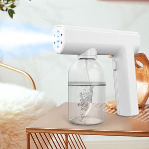 300ML Handheld Blue Light Nano Disinfection Spray Gun USB Rechargeable Electric Sanitizer Sprayer Atomizer Fogger Sprinkler