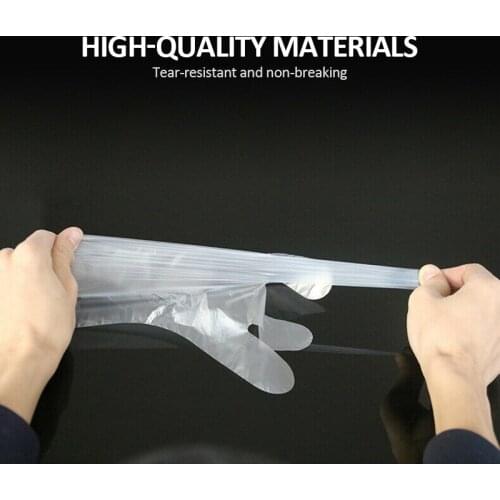 500/200/100 PCS/Set Food Plastic Gloves Clear Disposable Gloves Restaurant Kitchen BBQ Eco-friendly Food Fruit Vegetable Glove