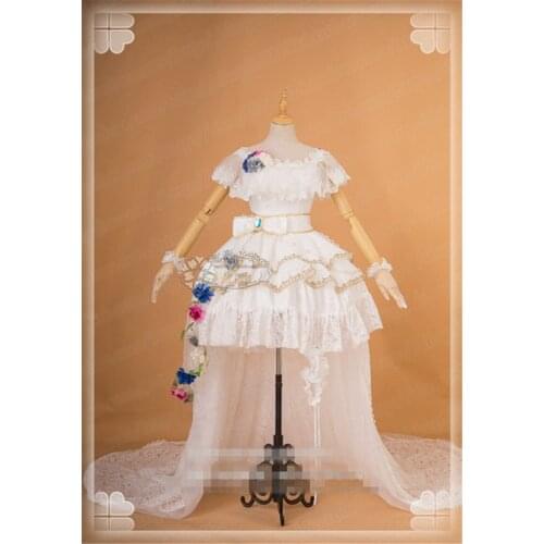 Anime Love Live Sunshine Aqours Flower Wedding Awakening Tsushima Yoshiko Wedding Dress Cosplay Costume H