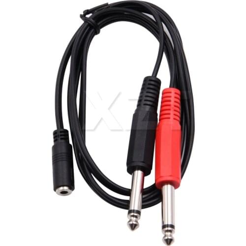 Audio Cable 3.5mm to Double 6.35mm Splitter Aux Cable 2 mono 6.5 Jack to 3.5 Male for Phone to Mixer Amplifier Speaker 6.35