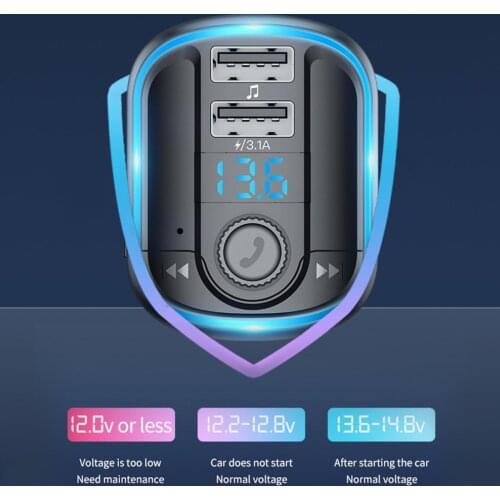 Car MP3 Player Dual USB Digital Display Multifunctional Bluetooth 5.0 Receiver FM Transmitter Adapter for Auto Car MP3 Player