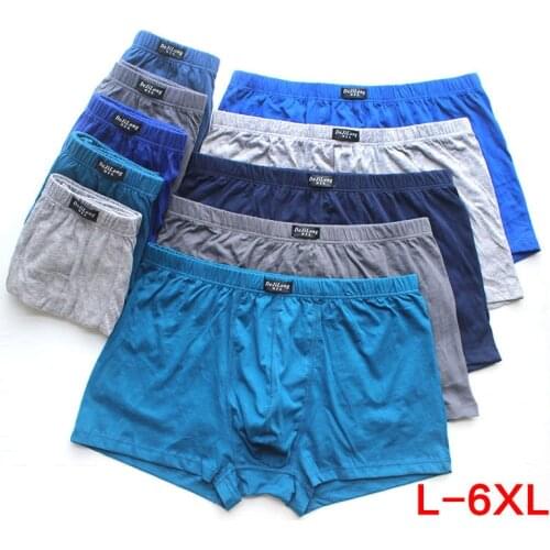 5pcs/Lot 6XL 5XL MenS Underwear 100% Cotton Boxers Four Shorts male Underpants Boxers Shorts Breathable Solid color Comfortable