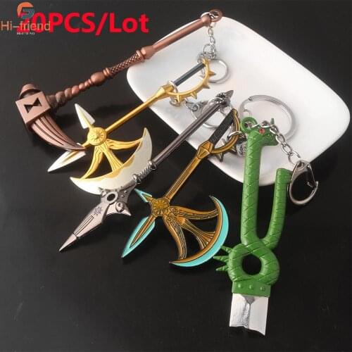 20Pcs/Lot The Seven Deadly Sins Keychain Meliodas Sword Weapon Model Key Ring for Women Man Party Gift Prize Accessories