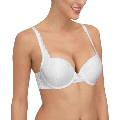 YBCG Solid White Lace Lingerie Push Up Plus Ssize Bras for Women Strength Gather Underwear Floral Padded Plunge Bralette