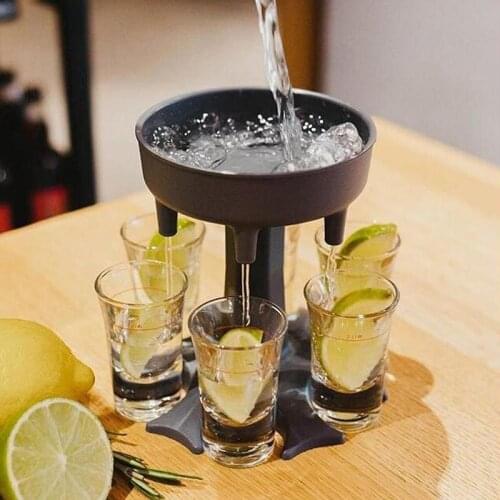 Plastic Dispenser 6 Shot Plastic Holder Wine Pourers Whisky Beer Dispenser Rack Bar Accessories Dispenser Party Drinking Tool