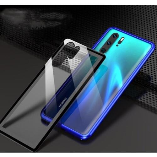 For Huawei P30 Pro P30pro Lite Nova 4e Metal Frame Tempered Glass Back Cover Anti-fall Arc Sleeve Case Thin Shell Fundas