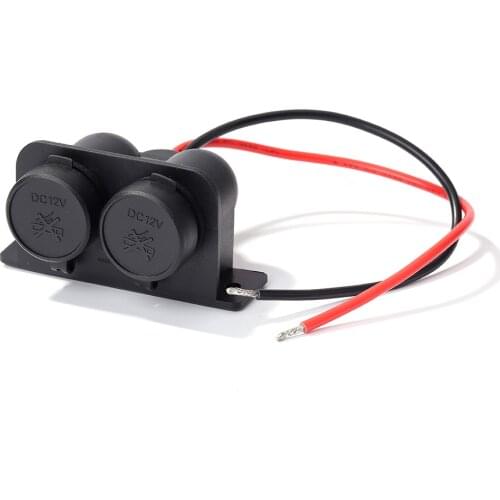 Car Cigarette Lighter Socket 12V Dual Power Outlet with Wire for Car Motorcycle Scooter ATV RV Replacement Parts