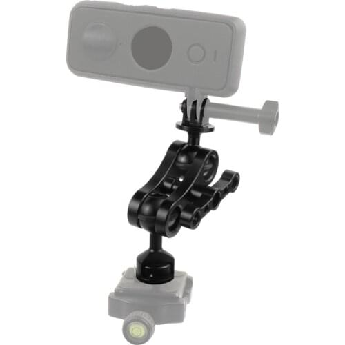 Dual Ball Head Magic Arm Mount Adapter with 1/4'' Screw for Sony DSLR Fill Light Monitor Load Tripod Adapter for Gopro Camera
