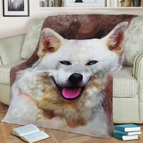 Akita Inu dog Flannel Throw Blanket 3D Printed Keep Warm Sofa Child Blanket Home Decor Textiles Dream Family Gift