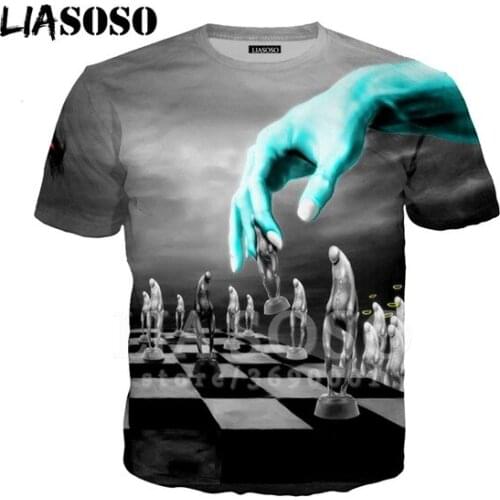 LIASOSO Hot Chess Board Games 3D Print Women T-shirts Mens T-shirt Harajuku Casual Oversized Fashion Clothes Streetwear