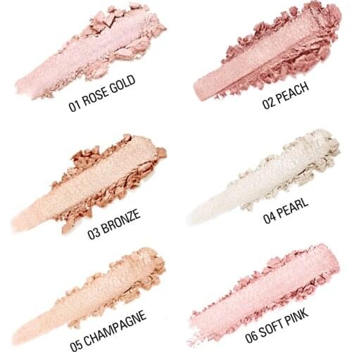 Highlighter Pearl Blush Powder 6 Colors Face Iluminator Makeup Professional Glitter Palette Gloss Make Up Glow Brighten Cosmetic
