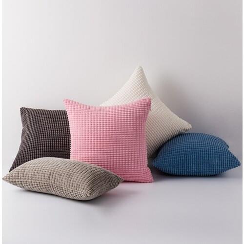 Ins style cushion stripe large grain sofa pillow cover modern simple square corn corduroy pillow cover