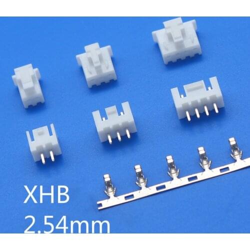 20 Sets XHB 2.54MM Connector with Buckle Hole Though Type 2/3/4/5/6/7/8 Pin Straight Pin+Housing+Crimp terminal Kits