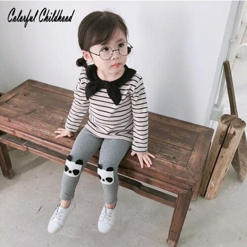 Baby New Pants Lovely Panda Pattern Splice Cloth Pants Toddler Kid Infant Cartoon Pure Cotton Close-fitting Leggings Kid Pants