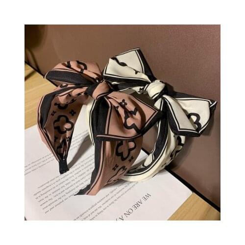 Factory Wholesale 2021 New Fashion Cute simple wide-brimmed big bow headband Hair Accessories 3# Colors