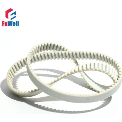 HTD5M Polyurethane Timing Pulley Belt 15/20/25/30mm Width White PU Gear Belt 5M-3800/3810/3820/3830/3840 Transmission Belt