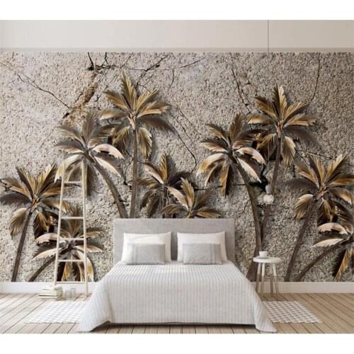 Custom 3d photo wallpaper modern minimalist marbled golden coconut European обои background wall mural обои для стен в рулонах