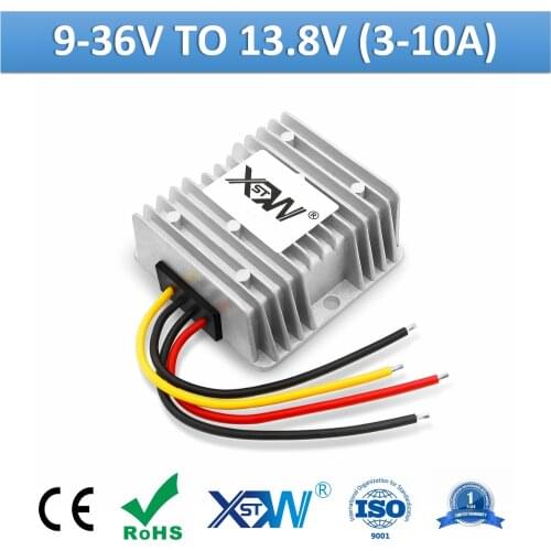 DC To DC 9-36V 12V 24V To 13.8V Step Up Down Power Converter 3A 5A 8A 10A Aluminum Shell Waterproof 13.8volt Voltage Regulator