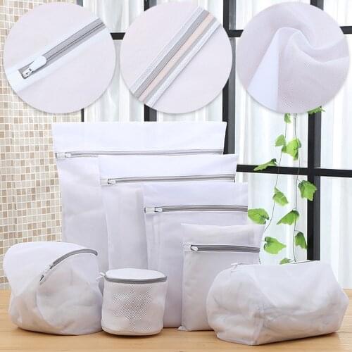 Zipper Mesh Wash Bags Household Washing Machine Bag For Laundry Underwear Bra Socks Dirty Clothes Organizer Laundry Bags