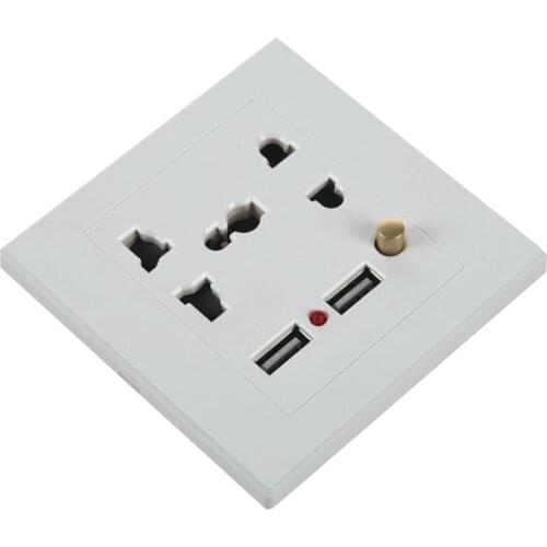 2.1A Dual USB Wall Charger Socket Adapter Universial Power Outlet Panel wite Switch