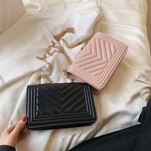 PU Leather Fashion Embossing Shoulder Crossbody Bags for Women Casual Solid Color Ladies Chain Small Flap Messenger Handbags