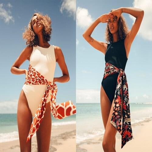 Women One-Piece Suit Solid Big Bow Swimwear Zipper Back Swimsuit Beach Monokini Push Up Bodysuit Female Beachwear 2021 Summer