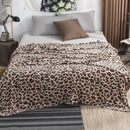 Animal Skin Leopard Zebra Sherpa Plush Blankets Winter Flannel Blanket For Double Bed Soft Warm Bedspread Travel Throw Blanket