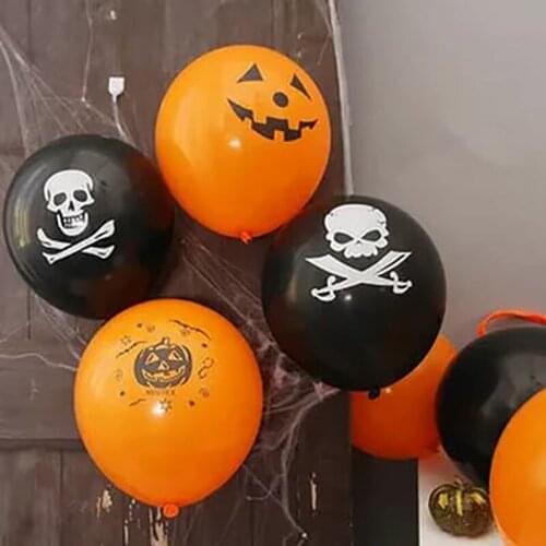 1set Skull Bat Pumpkin Halloween Decor Balloon Inflatable Air Ball Kids Halloween Toys Birthday Party Decor Latex Balloons