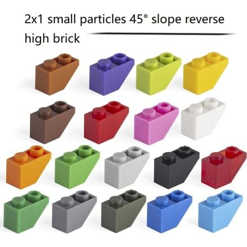 100g 2x1 Small particle 45° stope reverse high brick Assemble building blocks Compatible with multi-brand blocks DIY