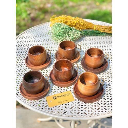 12 pcs ahşap kahve fincanı açık taşınabilir bardak eşlik eden İskandinav ahşap bardak çevre koruma stilleri