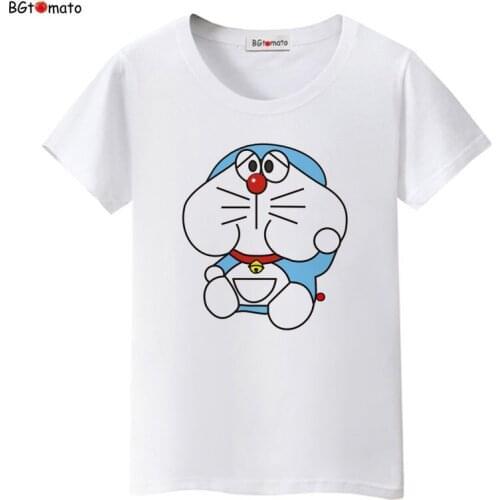 2021 Doraemon t shirt woman childhood dream lovely cartoon shirt Brand good quality comfortable casual tops