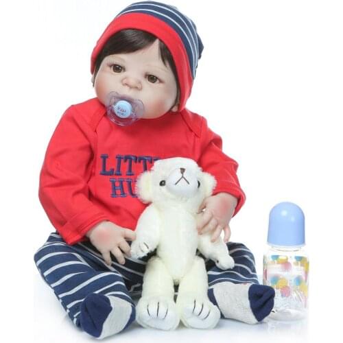22inch Full Silicone Dolls Reborn Toddlers boy reborn Dolls handmade Toy modeling dolls Educational Birthday Christmas Gift
