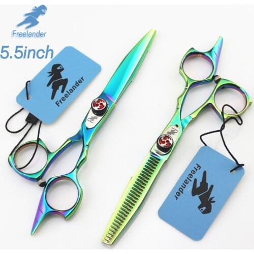 5.5 Inch Green Scissors Freelander Professional Hair Scissors Scissors Scissors Set Barber Scissors High Quality Salon