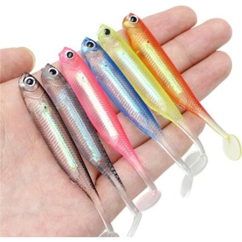 5pcs/lot Carp Fishing Lures 2.2g/70mm Silicone Bait Fishing Worm Jig Head Soft Lure Fly Fishing Bait PVC Artificial Bait